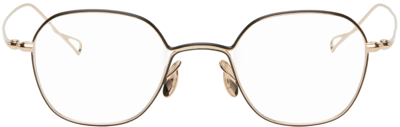 Shop Yuichi Toyama Gold Albers Glasses In White Gold / Black