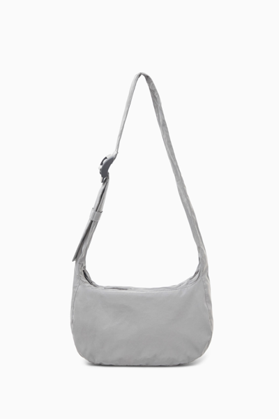 Shop Cos Reflective Crossbody Saddle Bag In Silver