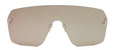 Shop Fendi First Mask Fe 4121 Us 28g Shield Sunglasses In Gold
