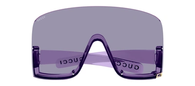 Shop Gucci Gg1631s 011 Mask Sunglasses In Violet