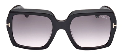 Shop Tom Ford Kaya W Ft1082 01b Square Sunglasses In Grey