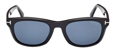 Shop Tom Ford Kendel M Ft1076 01m Square Polarized Sunglasses In Blue