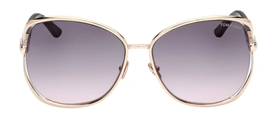 Shop Tom Ford Marta W Ft1091 28b Oversized Square Sunglasses In Grey
