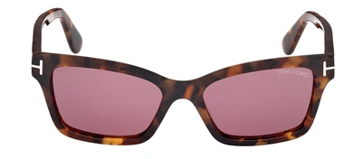 Shop Tom Ford Mikel W Ft1085 52u Cat Eye Sunglasses In Violet