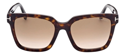 Shop Tom Ford Selby W Ft0952 52f Square Sunglasses In Brown