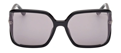 Shop Tom Ford Solange-02 W Ft1089 01c Oversized Square Sunglasses In Grey