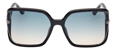 Shop Tom Ford Solange-02 W Ft1089 01p Oversized Square Sunglasses In Blue
