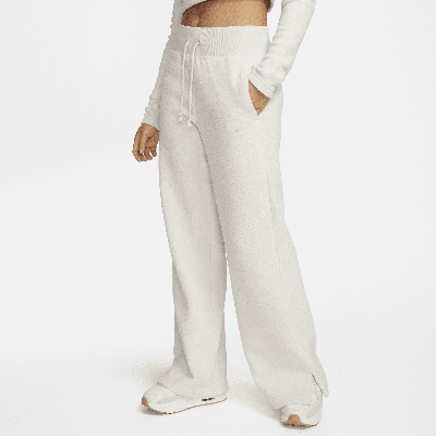 Shop Nike Women's  Sportswear Phoenix Plush High-waisted Wide-leg Cozy Fleece Pants In Brown