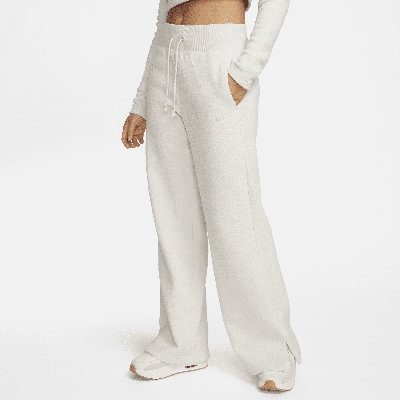 Nike Women's  Sportswear Phoenix Plush High-waisted Wide-leg Cozy Fleece Pants In Brown