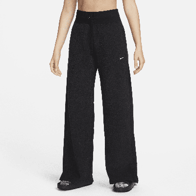 Shop Nike Women's  Sportswear Phoenix Plush High-waisted Wide-leg Cozy Fleece Pants In Black