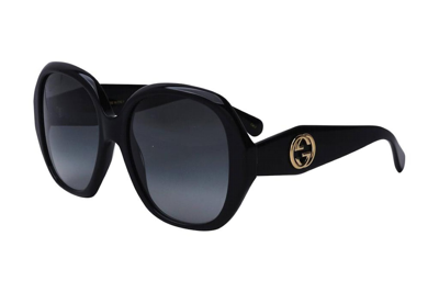 Pre-owned Gucci Round Sunglasses Black (gg0796s-001-fr)