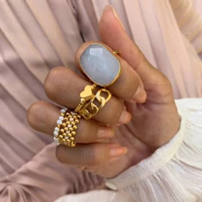 Shop Ibu Jewels Ted Stone Ring In Gold