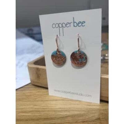 Shop Copper Bee Jewellery Copper Bee Copper Glow Disc Earrings In Metallic