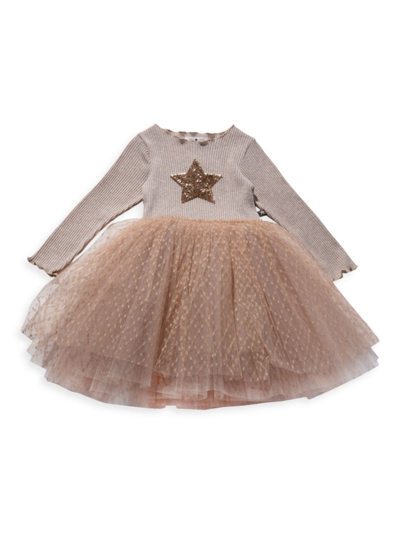 Shop Petite Hailey Baby Girl's, Little Girl's & Girl's Candy Cane Tutu Dress In Gold