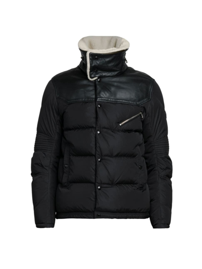 Shop Moncler Men's  Man Leo Biker Jacket In Black