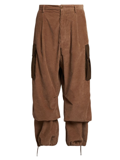 Shop Moncler Men's  Man Relaxed Corduroy Trousers In Cocoa Brown