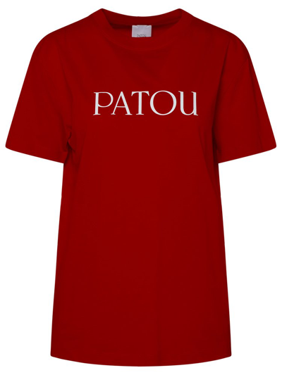 Shop Patou Logo Printed Crewneck T In Red