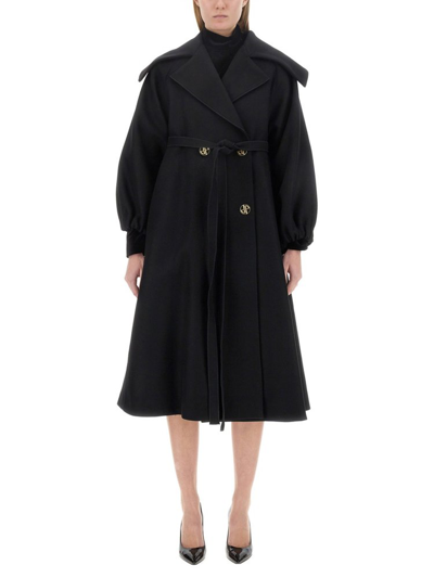 Shop Patou Belted Long In Black
