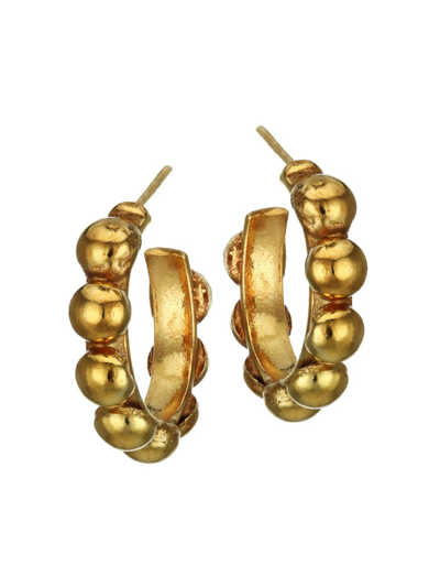 Shop Sylvia Toledano Women's Mini Creole 22k Goldplated Hoop Earrings