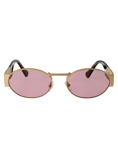 Shop Versace Sunglasses In 100284 Matte Gold