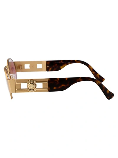 Versace Womens Gold Ve2264 Oval-frame Metal Sunglasses In 100284 Matte Gold