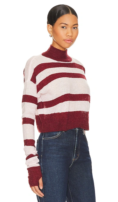 Shop Lovers & Friends Tandice Striped Sweater In Blush & Burgundy
