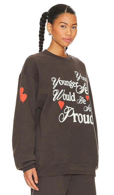 The Mayfair Group Proud Of You Crewneck In Charcoal