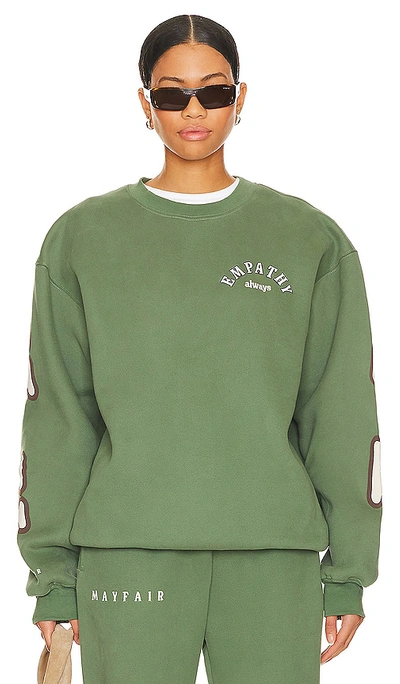 Shop The Mayfair Group Empathy Crewneck In Army Green