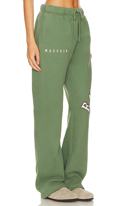 The Mayfair Group Empathy Wide Leg Fleece Sweatpants In Army Green