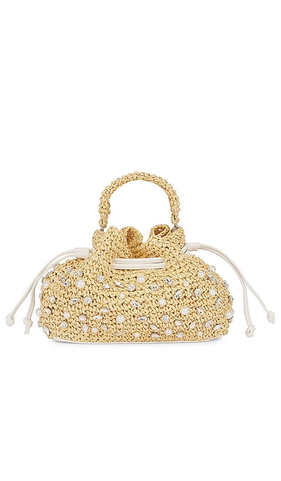 Shop Btb Los Angeles Nia Mini Crystal Bucket Bag In Natural