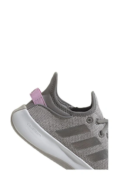 Adidas Originals Cloadfoam Pure Running Shoe In Grey/ Silver Met./ Lilac