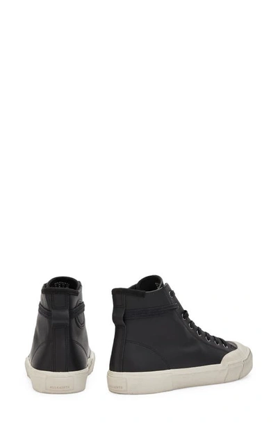 Shop Allsaints Dumont Leather High Top Sneaker In Black
