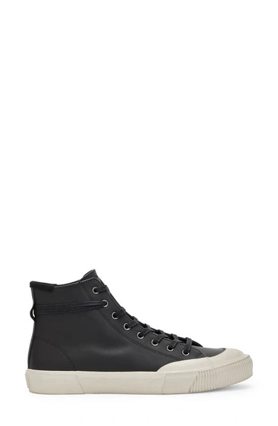 Shop Allsaints Dumont Leather High Top Sneaker In Black