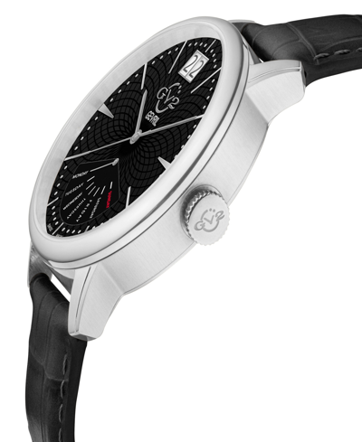 Shop Gv2 By Gevril Men's Rovescio Black Leather Watch 44mm