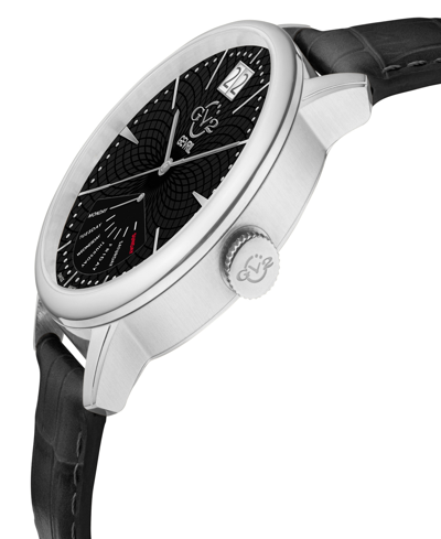 Gv2 By Gevril Men's Rovescio Black Leather Watch 44mm In Black
