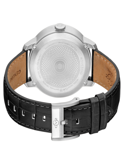 Gv2 By Gevril Men's Rovescio Black Leather Watch 44mm In Black