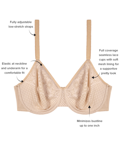 Wacoal Visual Effects Minimizer Bra 857210, Up To I Cup In White