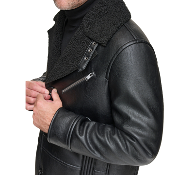Marc New York Men's Condore Faux-shearling Top Coat In Black