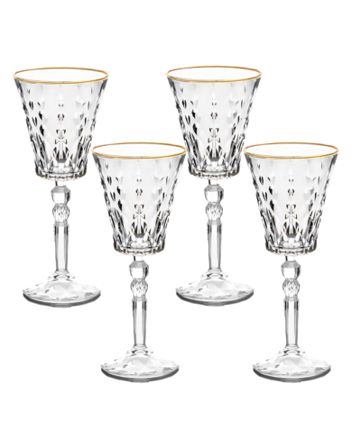 Shop Lorren Home Trends Marilyn Gold-tone White Wine Goblets, Set Of 4