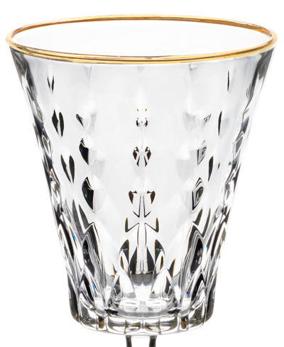Lorren Home Trends Marilyn Gold-tone White Wine Goblets, Set Of 4 In Gold