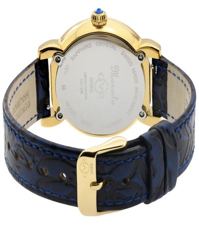Gv2 By Gevril Women's Marsala Blue Leather Watch 37mm In Blue