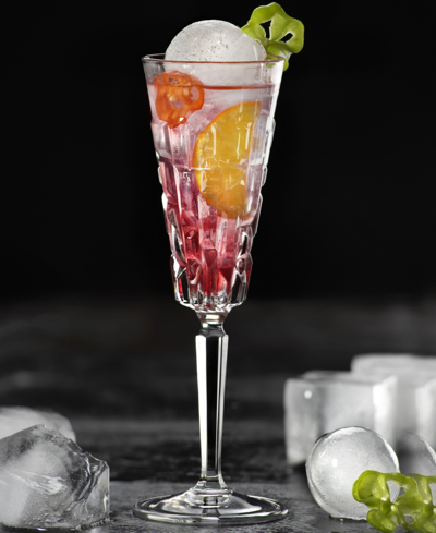 Lorren Home Trends Etna Set Of 6 Flute Goblets In Clear