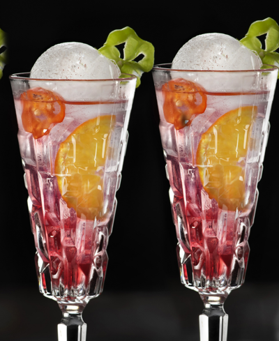 Lorren Home Trends Etna Set Of 6 Flute Goblets In Clear