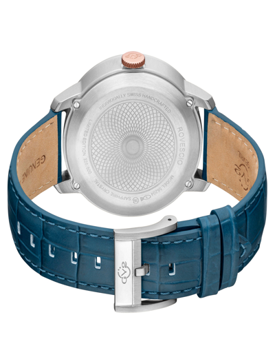 Gv2 By Gevril Men's Rovescio Blue Leather Watch 42mm In Blue