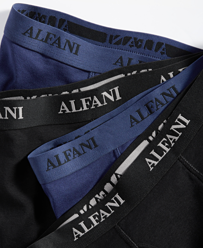 Shop Alfani Men's 4-pk. Moisture-wicking Cotton Boxer Briefs, Created For Macy's In Navy,black Cmbo