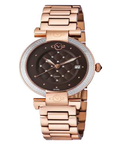 Shop Gv2 By Gevril Gv2 Berletta Women's Rose Gold-tone Stainless Steel Watch 37mm