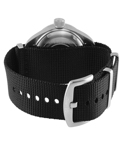 Shop Gevril Men's Yorkville Black Nylon Watch 43mm