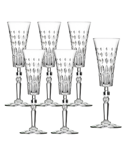 Shop Lorren Home Trends Marilyn Set Of 6 Flutes In Clear