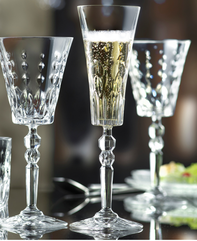Lorren Home Trends Marilyn Set Of 6 Flutes In Clear