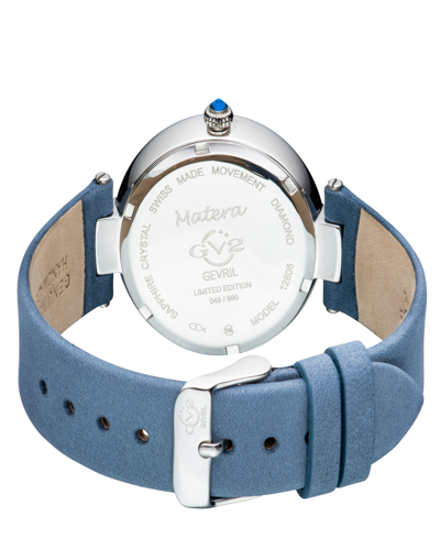 Shop Gv2 By Gevril Women's Matera Light Blue Leather Watch 35mm